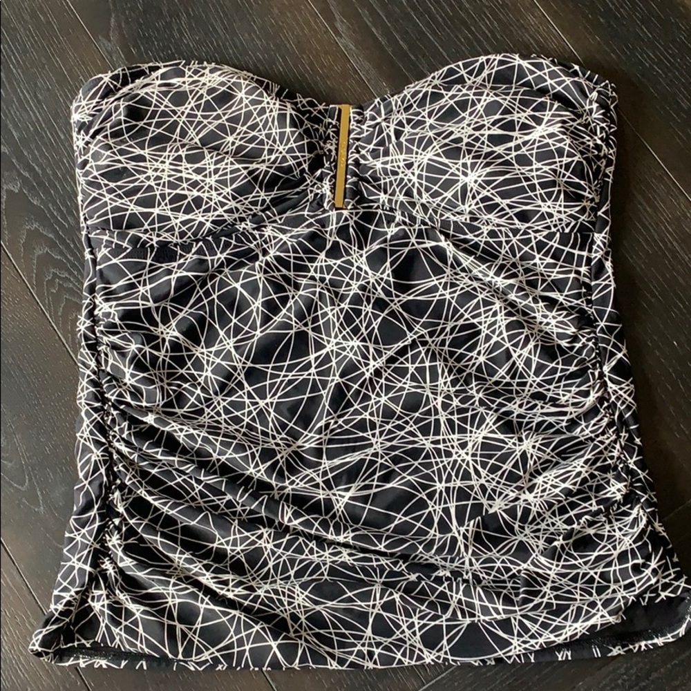 Calvin Klein black and white swimsuit top only.